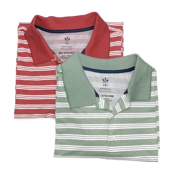 Arrow Other - Arrow Performance Striped Golf Polos